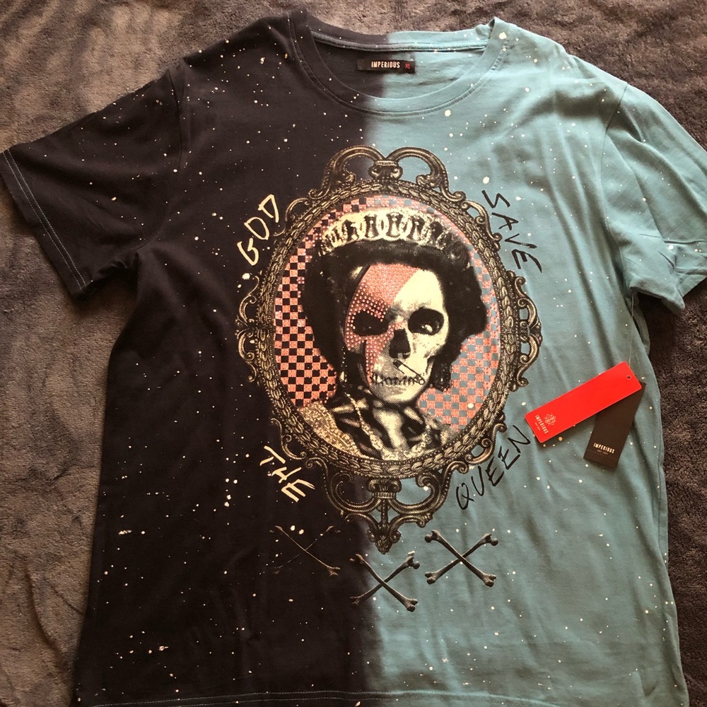 Imperious Black and Blue Queen Mens T-shirt